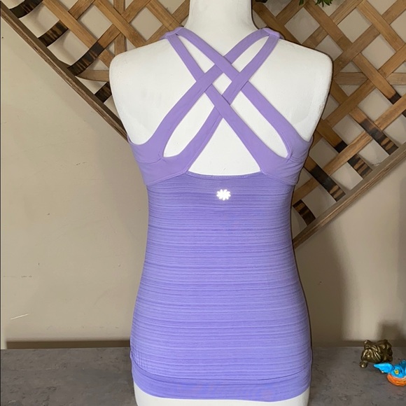Athleta Cross Back Light Purple Athletic Tank Top - Picture 3 of 7